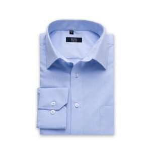 Camisa Clássica Azul de Algodão